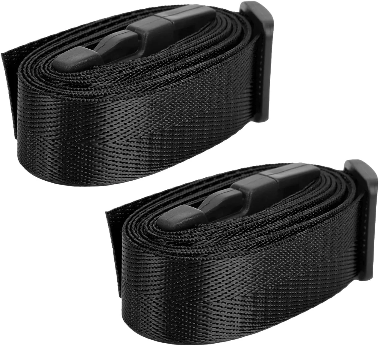 2 PCS Luggage Straps, Adjustable Polyester Baggage Buckle Strap, Suitcase Belts with Buckle for Travel Bag Closure (Black)