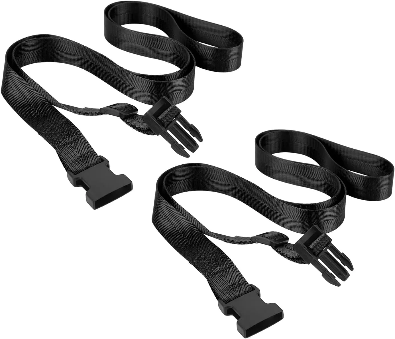 2 PCS Luggage Straps, Adjustable Polyester Baggage Buckle Strap, Suitcase Belts with Buckle for Travel Bag Closure (Black)