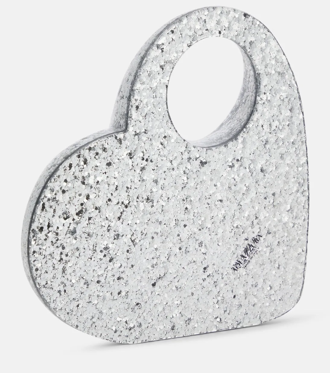 Aquazzura heart clutch, silver