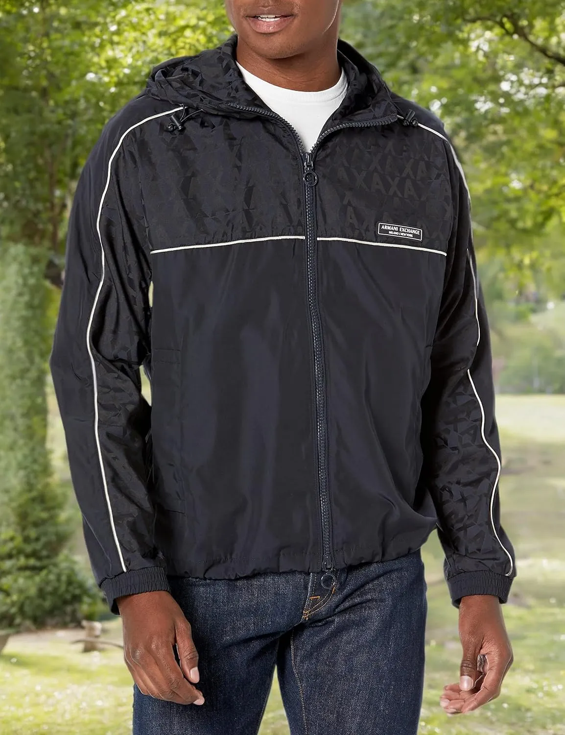 Armani Exchange Men's Allover Jacquard Ax Jacket