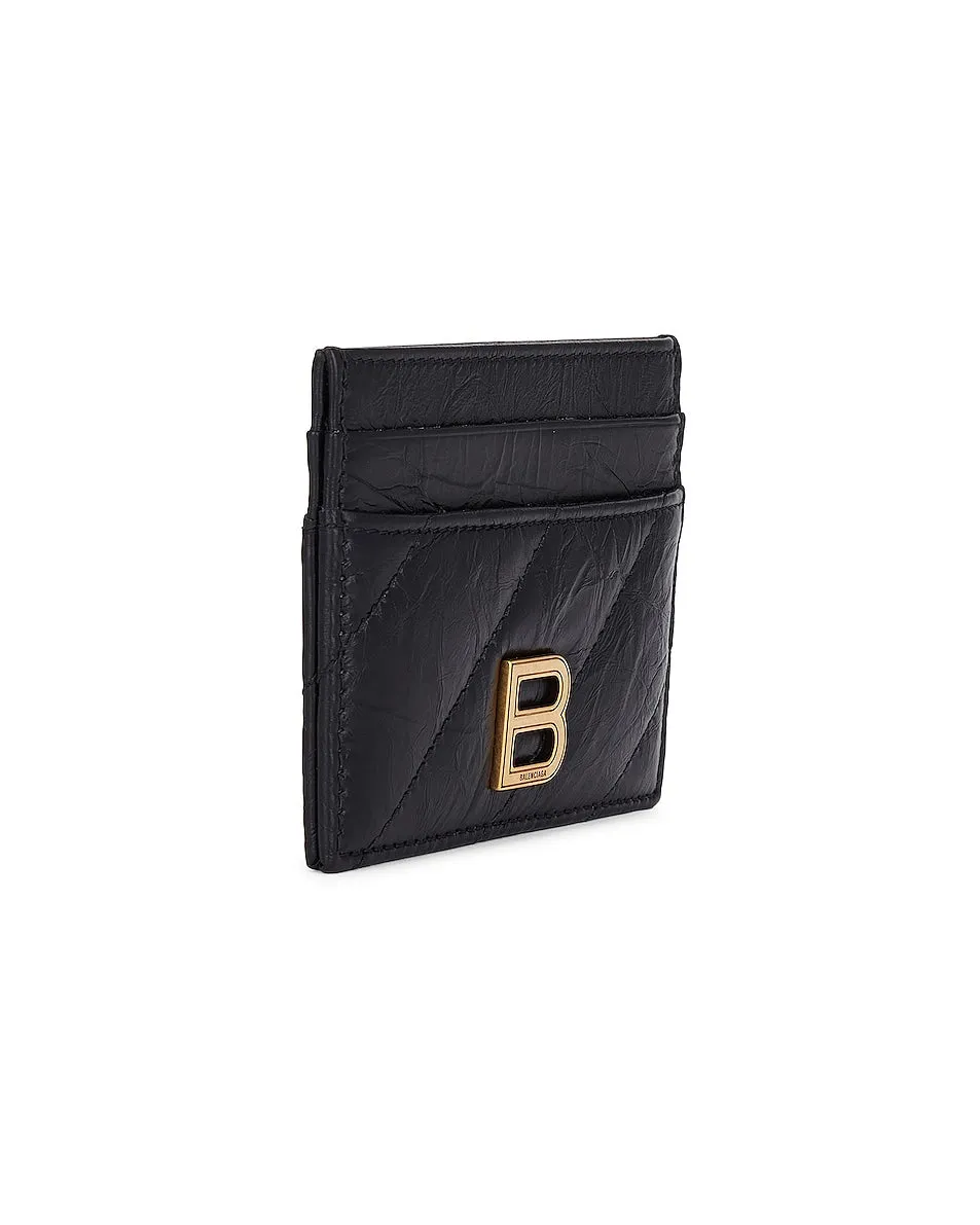 Balenciaga Crush Card Holder Bag, Black
