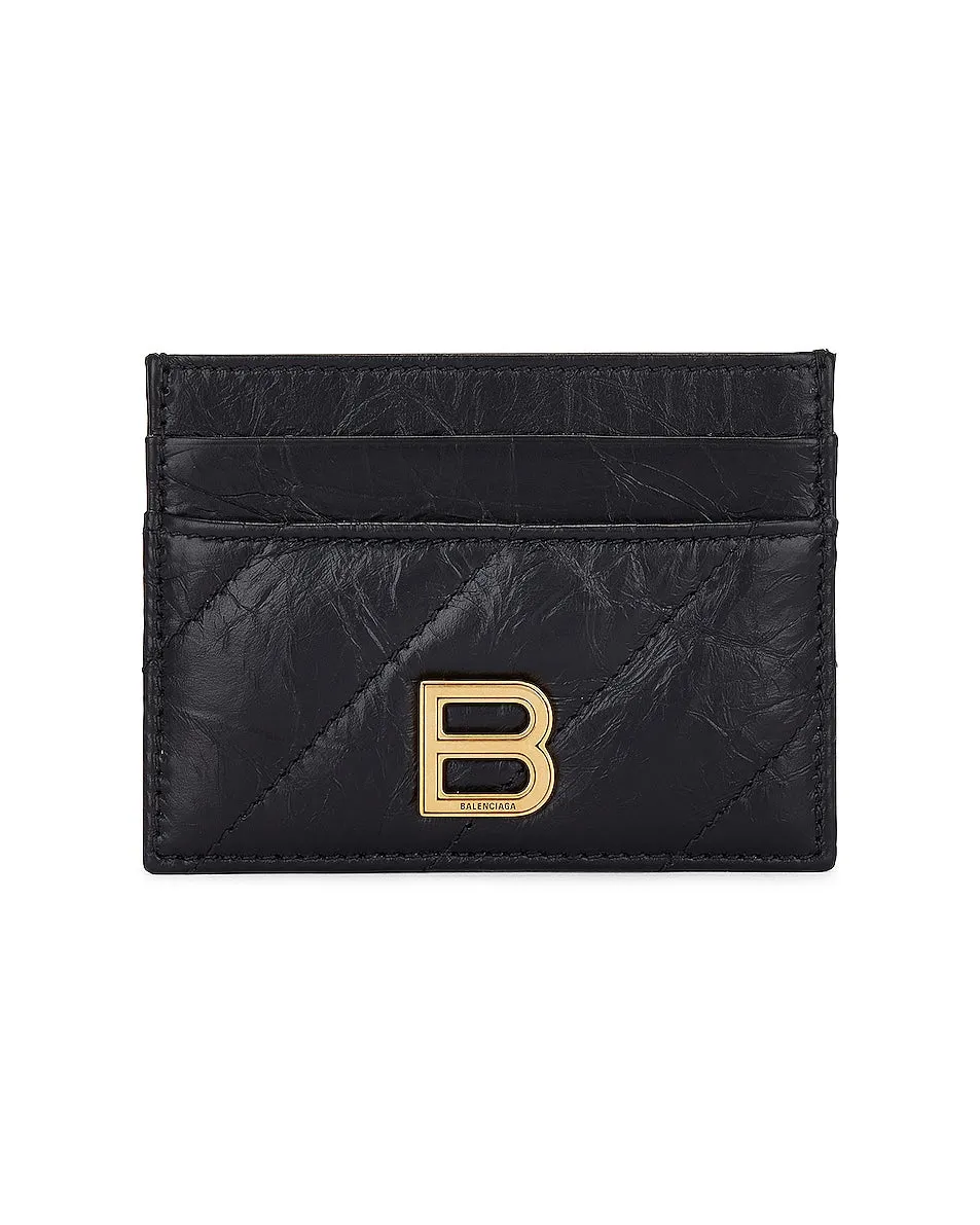 Balenciaga Crush Card Holder Bag, Black