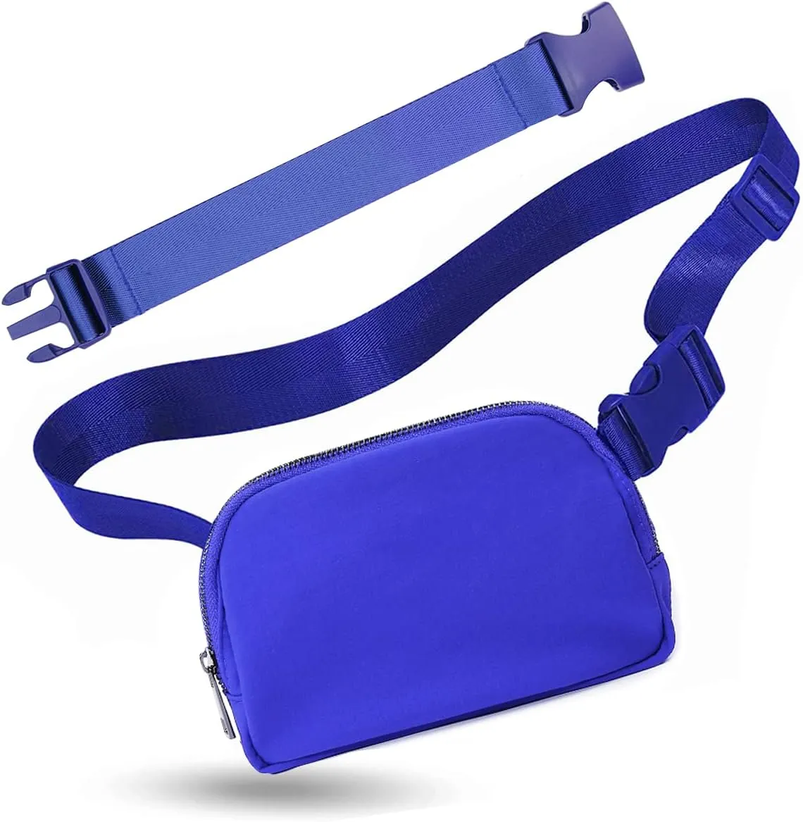 Belt Bag with Extender Strap 65'', Plus Size Fanny Pack Crossbody Bags for Women Men, Mini Everywhere Belt Bag, Fashion Small Waist Pouch (Royal blue   strap)