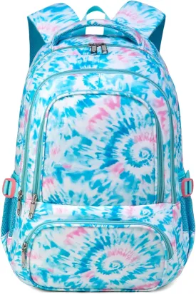 BLUEFAIRY Kids Backpack for Girls Elementary Primary Middle School Bags for Aged 8-10 for Teens Childs Bookbags Back to School Book Bags Gifts Mochilas para Nias de 6 7 8 9 10 Aos Tie-dye Blue