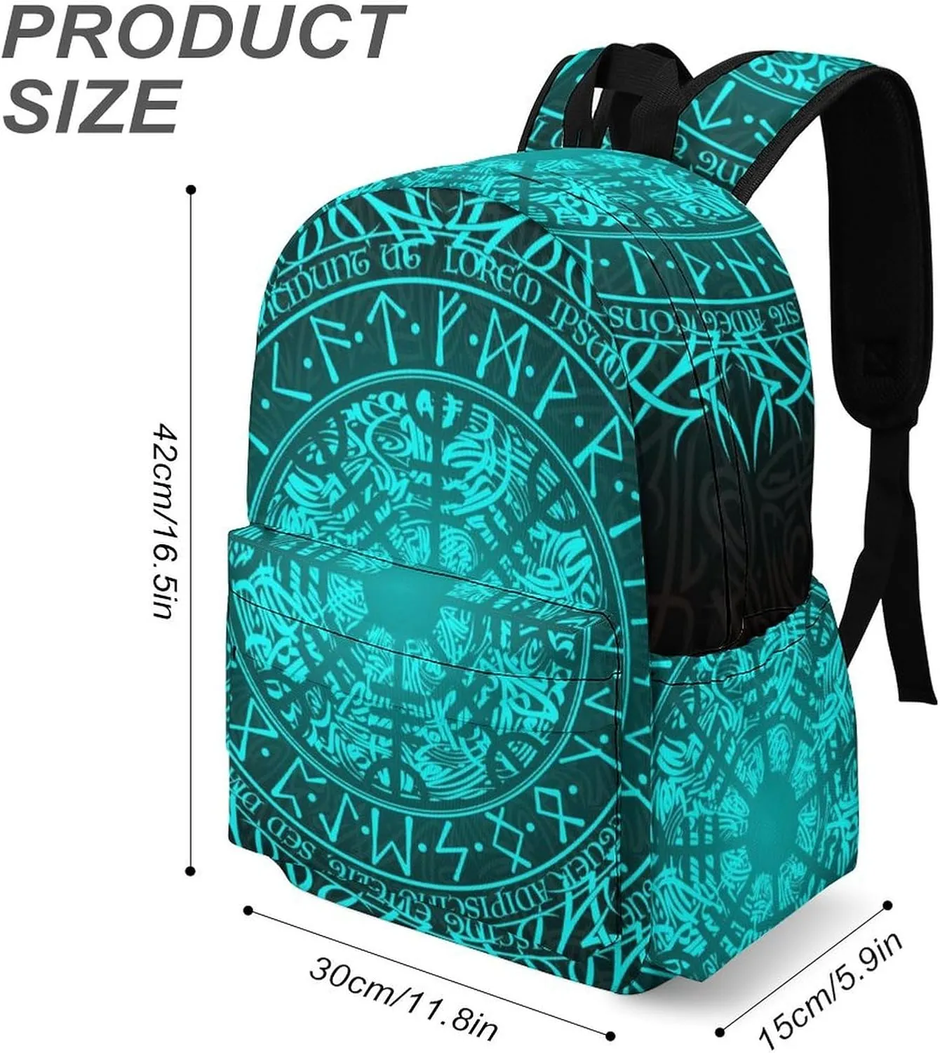 Bue Circle Viking Vegvisir Runic Compass Casual Lightweight Large Capacity Travel Backpack Unisex
