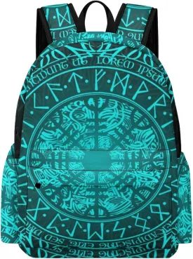 Bue Circle Viking Vegvisir Runic Compass Casual Lightweight Large Capacity Travel Backpack Unisex