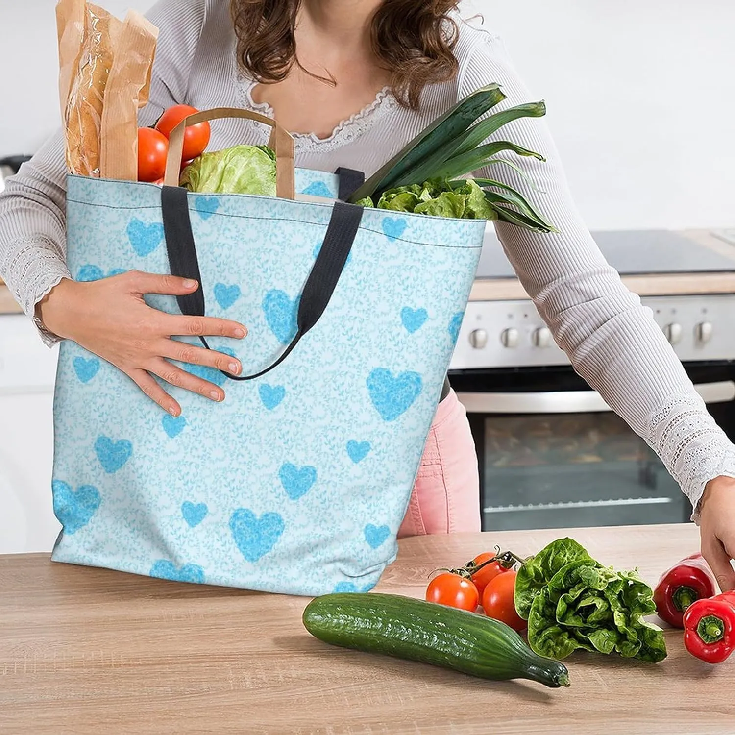 Canvas Tote Bag Large Women Casual Shoulder Bag Handbag Reusable Beach Shopping Grocery Bag For Outdoors