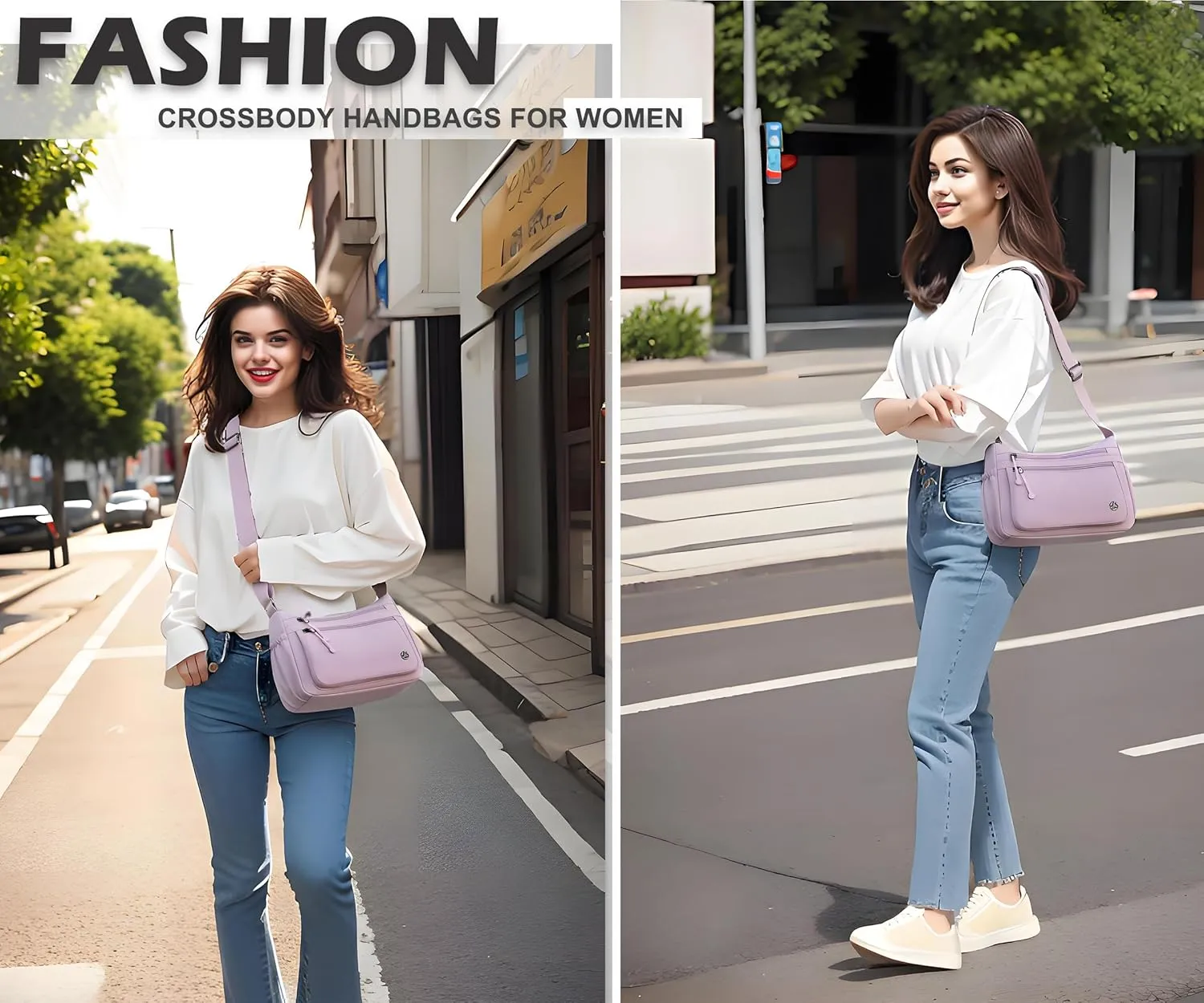 Casual Crossbody Bag with Anti Theft Pocket - Women Lightweight Water-Resistant Purse Bag