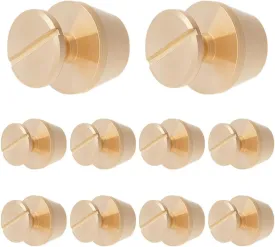 CRAFTYMELODY 10Sets Screw Back Rivets Brass Handbag Purse Feet Flat Round Spikes Studs Nailhead Buckle Spikes for Leather DIY Crafting Repair Decorate Clothing Shoes Bags Jackets Belts Collars