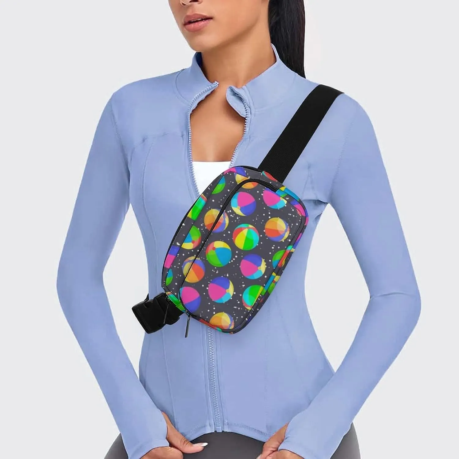 Draw Beach Ball Belt Bag Fanny Pack Crossbody Sports Fashion Waist Packs With Adjustable Strap For Men Women Travel Hiking Cycling Running