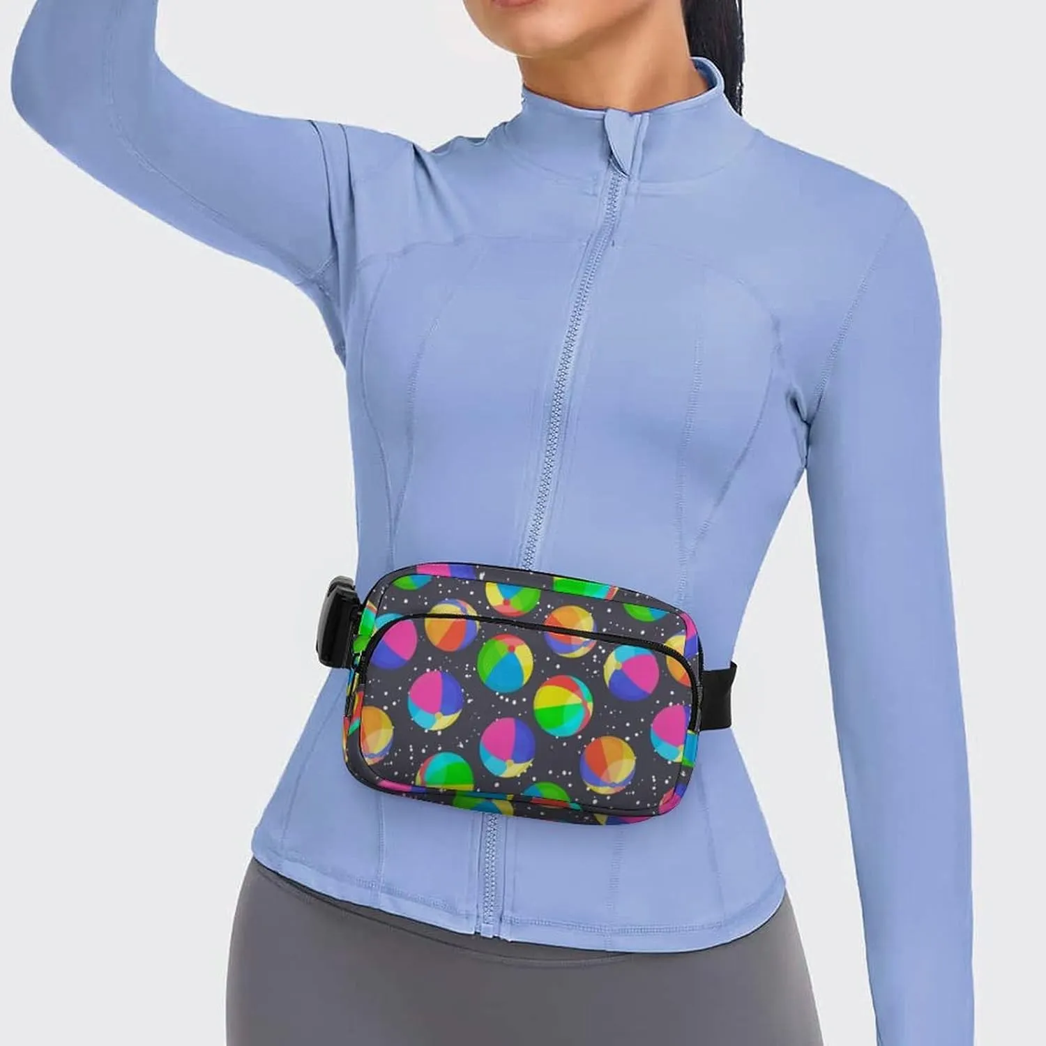 Draw Beach Ball Belt Bag Fanny Pack Crossbody Sports Fashion Waist Packs With Adjustable Strap For Men Women Travel Hiking Cycling Running