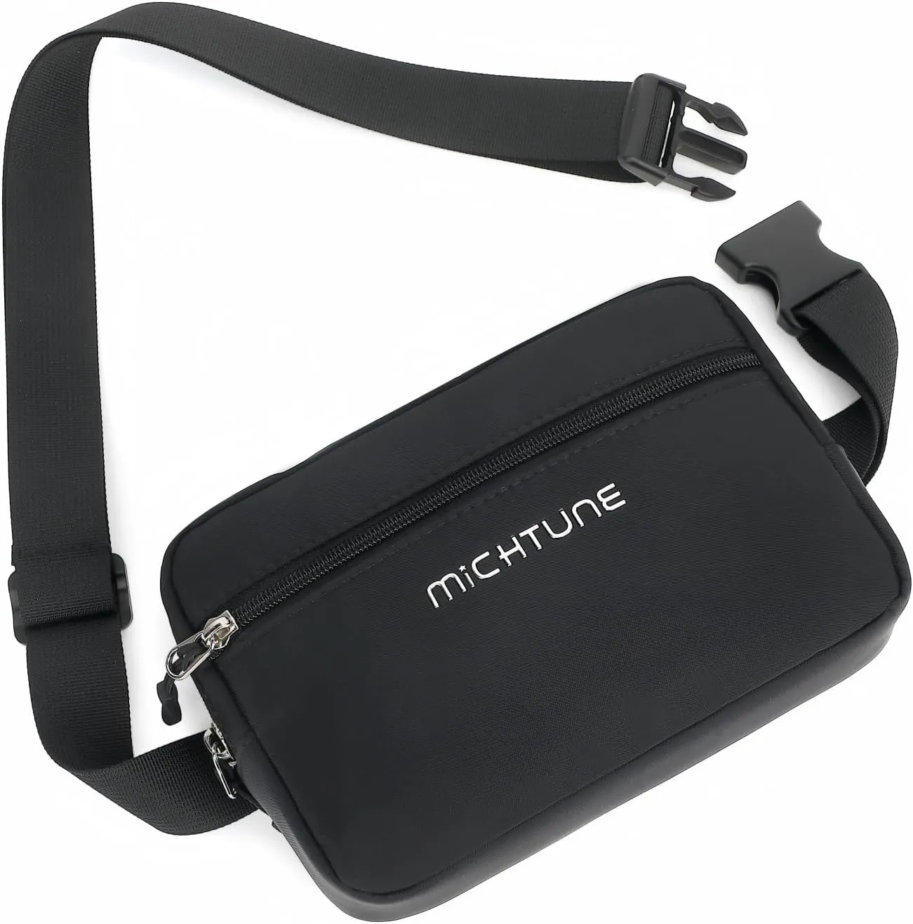 Everywhere Belt Bag,Nylon Cross Body Fanny Pack for Women Men,Waterproof Fashion Waist Packs,Crossbody Bags with Adjustable Strap (Black)