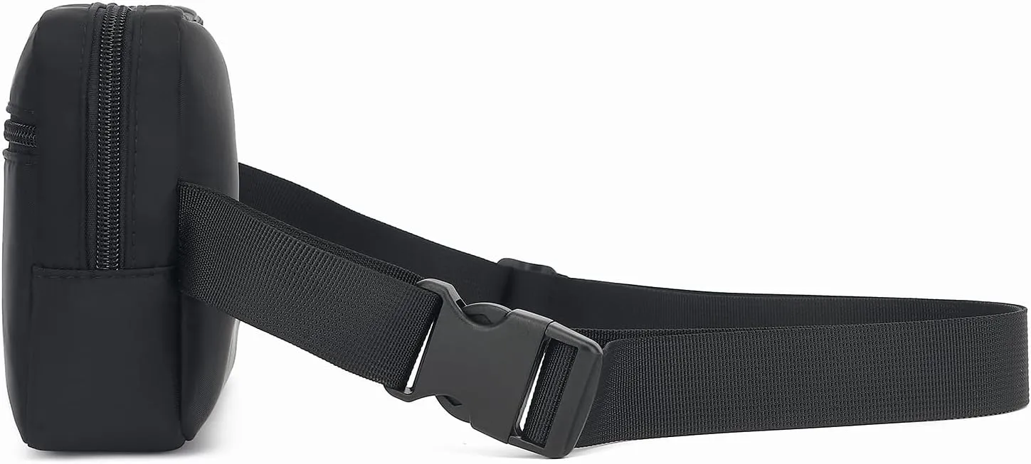 Everywhere Belt Bag,Nylon Cross Body Fanny Pack for Women Men,Waterproof Fashion Waist Packs,Crossbody Bags with Adjustable Strap (Black)