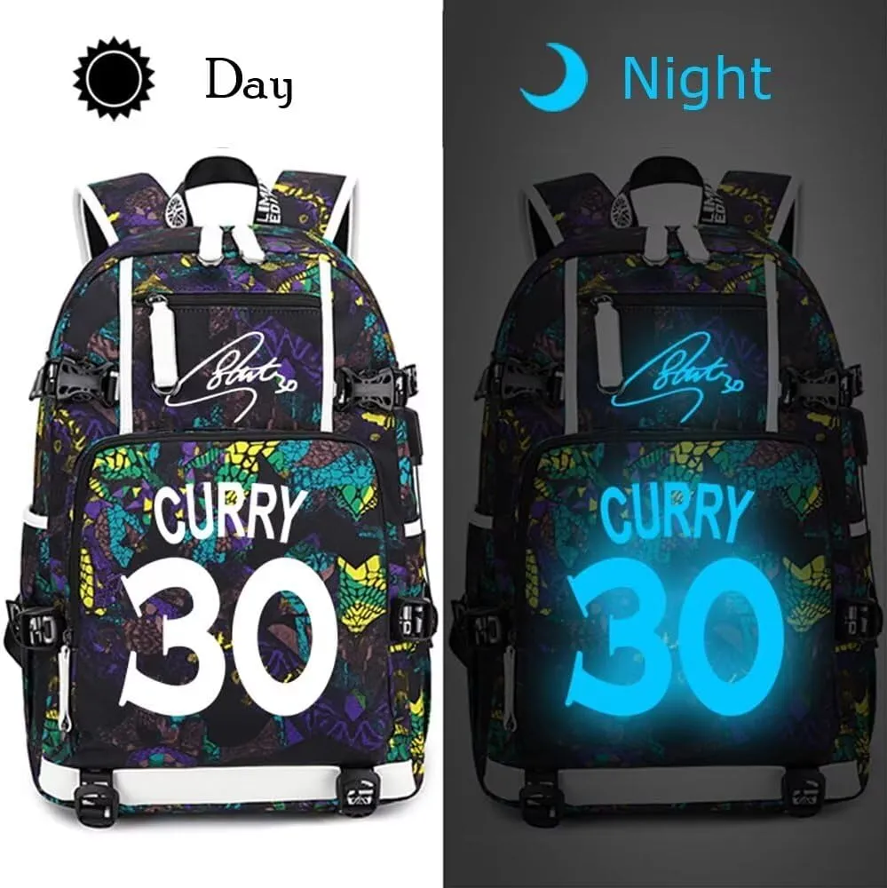 FANwenfeng Basketball Player 30 Luminous Backpack Travel Backpack Fans Bag for Men Women (Style 5)