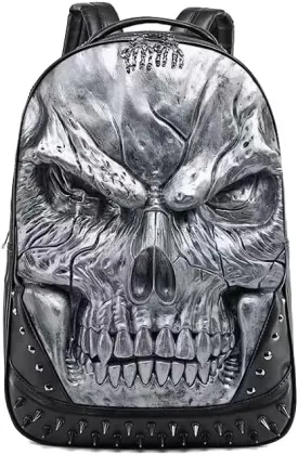 Fashion and creative backpack, large capacity backpack, men's and women's travel bag, hiking bag (silvery)