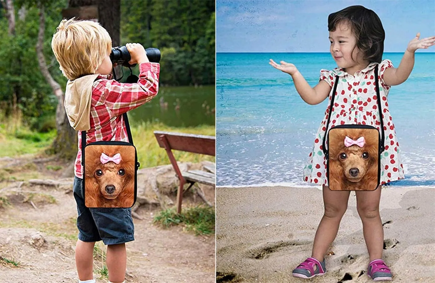 HUGS IDEA Women Girls Small Messenger Handbag Beach Seashells Starfish Print Mini Crossbody Clutch Purse Bookbag
