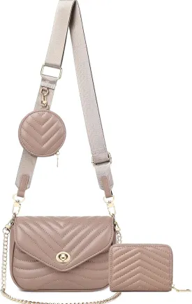 JEEHAN Quilted Crossbody Bags for women Designer Shoulder Handbags Small Purse
