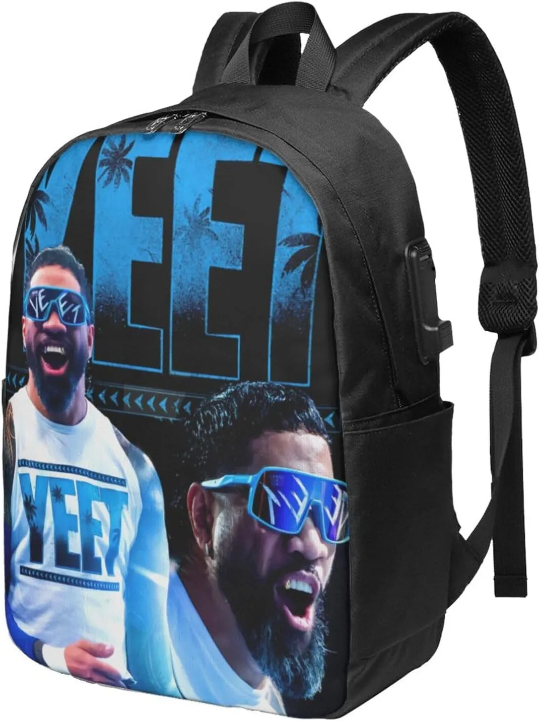 Jey Wrestler USO Laptop Backpack With Usb Charging Port Large Travel Bags Unisex Adult Gym Bags Daypack for Outdoor Breathable Work Rucksack Notebook Bag for Men&Women