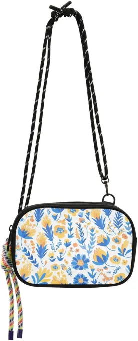 KLL Women's Mini Shoulder Sling Bag Multi Pockets Wallet Purse with Adjustable Shoulder Rope, Vector Illustration Ukrainian