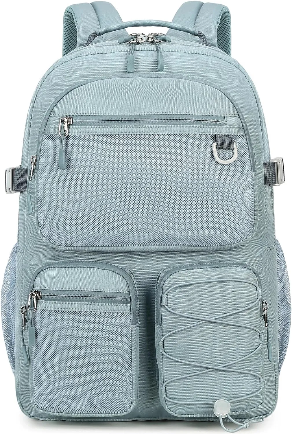 Lohol Water Resistant Backpack with Mulitiple Pockets for School Travel Outdoor College, 15.6 inch Laptop Daypack for Men and Women (Grey Blue)