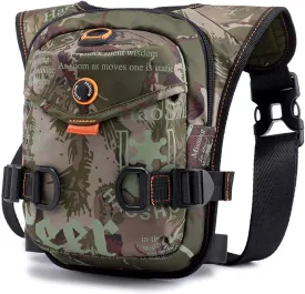 Men Waterproof Nylon Drop Leg Bags Lumbar Hip Bum Belt Bag Waist Fanny Pack Travel Riding Motorcycle Crossbody Shoulder Bags
