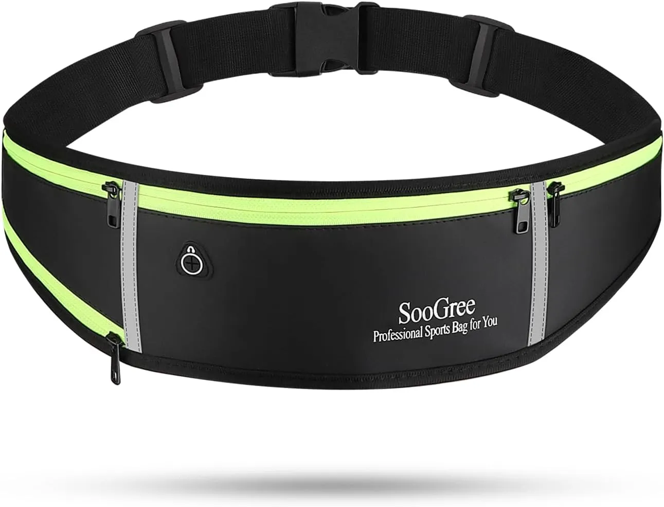 Men Women Running Waist Pack, Adjustable Waterproof Fanny Pack with Reflective Strip, Runner Belt for Running Walking Cycling Camping Gym