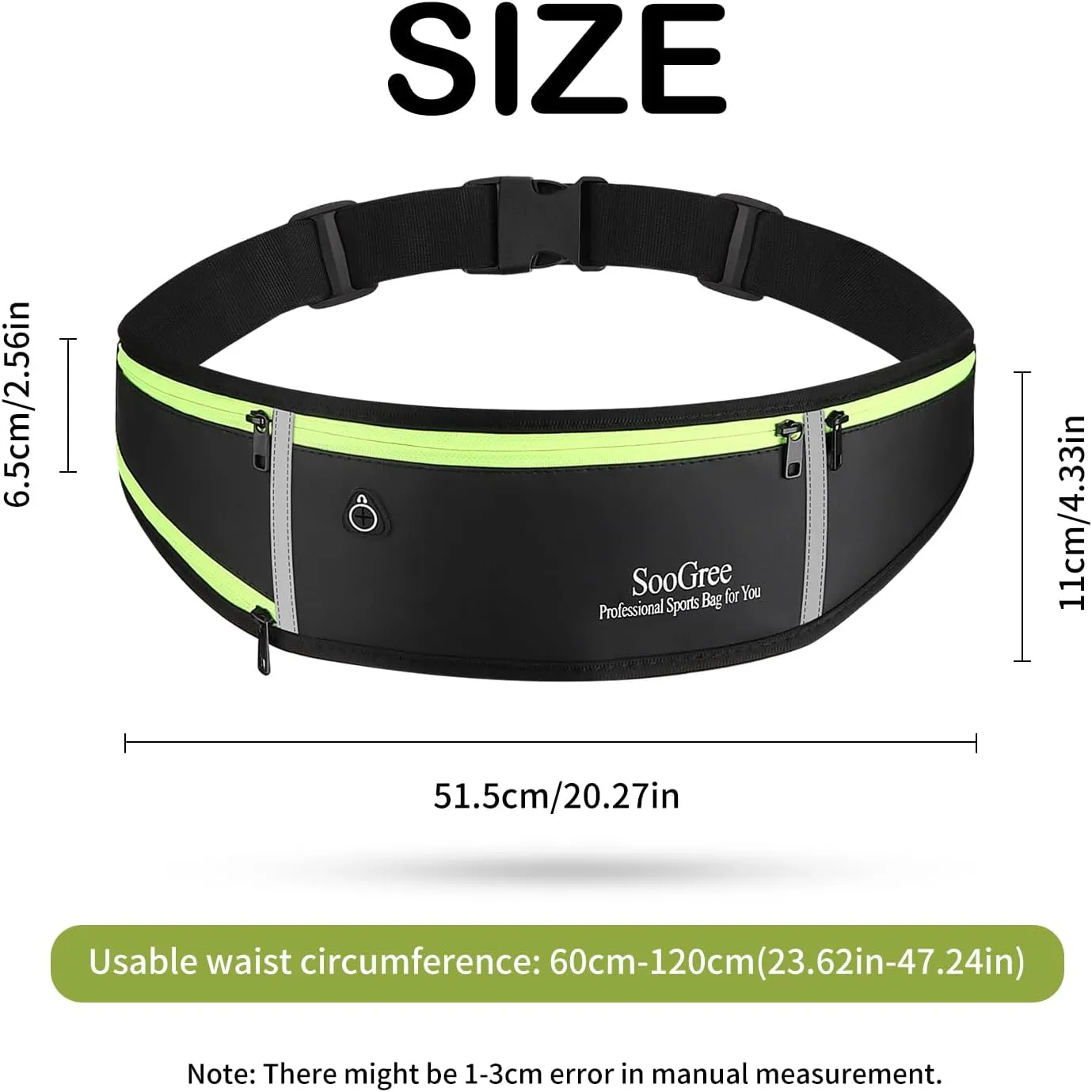 Men Women Running Waist Pack, Adjustable Waterproof Fanny Pack with Reflective Strip, Runner Belt for Running Walking Cycling Camping Gym