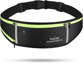 Men Women Running Waist Pack, Adjustable Waterproof Fanny Pack with Reflective Strip, Runner Belt for Running Walking Cycling Camping Gym