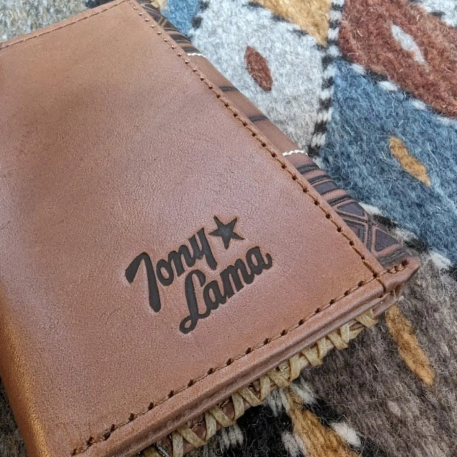 Men's Tri Fold Wallet with Geometric Embross Design by Tony Lama  24025322W2
