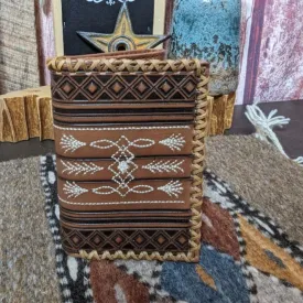 Men's Tri Fold Wallet with Geometric Embross Design by Tony Lama  24025322W2