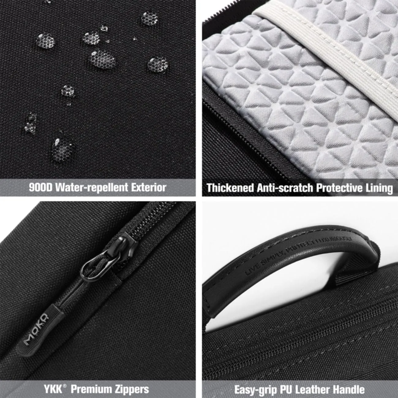MoKo iPad Sleeve Tablet Bag,12.9 Inch iPad Carrying Case,360 Protective iPad Travel Case with Shoulder Strap,13 Inch New iPad Pro M4 & Air M2 2024,iPad Pro 12.9 M2&M1,Galaxy Tab S9 /S8  12.4,Black