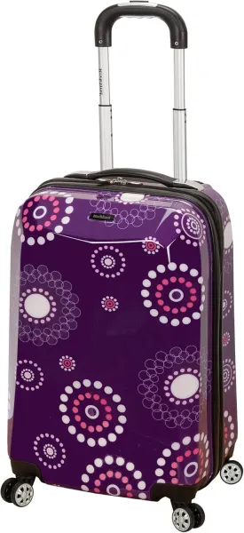 Rockland Vision Hardside Spinner Wheel Luggage, Purple Pearl, Carry-On 20-Inch