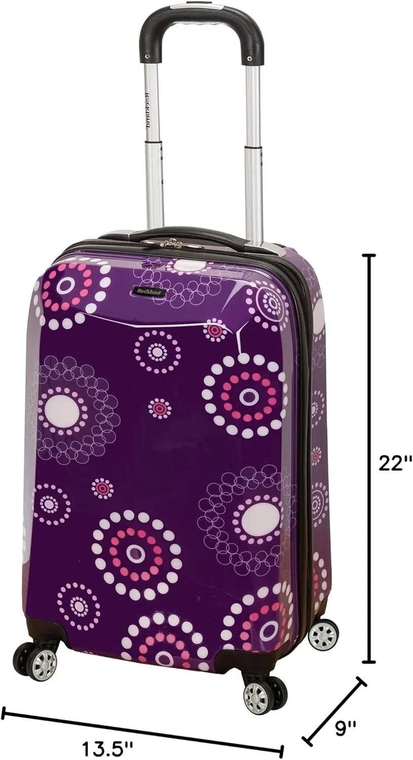 Rockland Vision Hardside Spinner Wheel Luggage, Purple Pearl, Carry-On 20-Inch