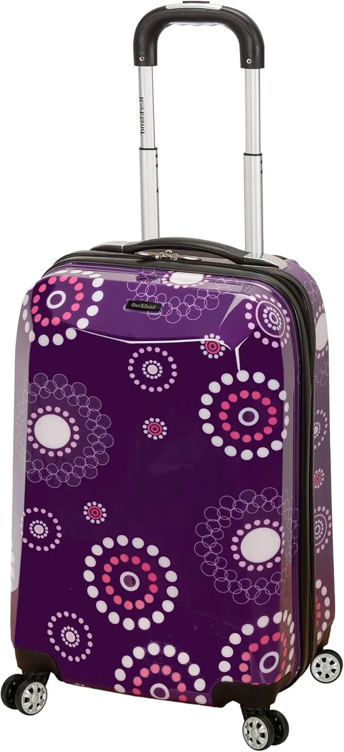 Rockland Vision Hardside Spinner Wheel Luggage, Purple Pearl, Carry-On 20-Inch