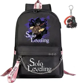 Solo Leveling Backpack Men Women Unisex Sung Jinwoo Rucksack Igris Anime Backpacks Casual (B05-)