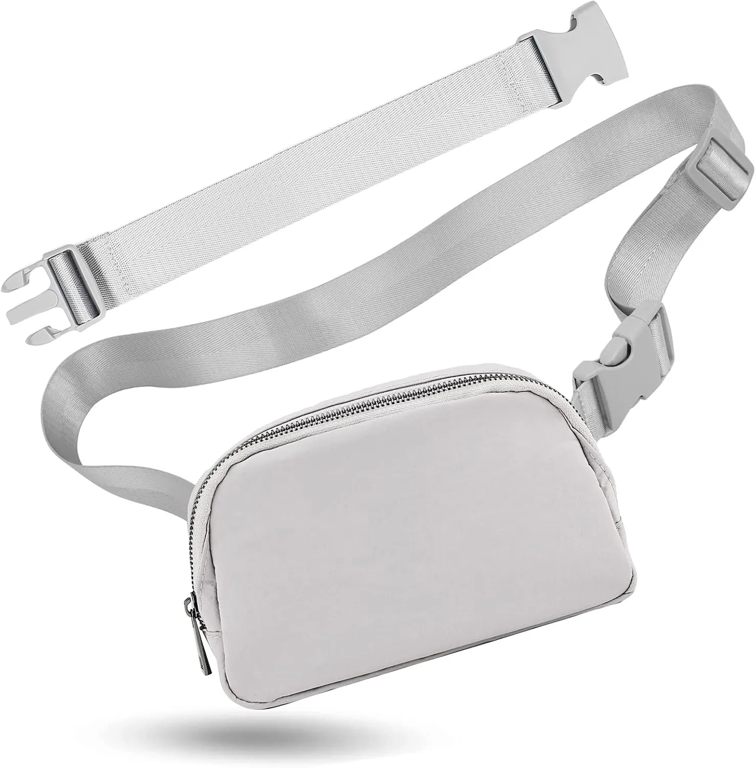Titosha Belt Bag with Extender Strap 65'', Plus Size Fanny Pack Crossbody Bags for Women Men, Mini Everywhere Belt Bag, Fashion Small Waist Pouch (Gray   strap)