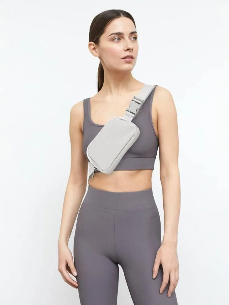 Titosha Belt Bag with Extender Strap 65'', Plus Size Fanny Pack Crossbody Bags for Women Men, Mini Everywhere Belt Bag, Fashion Small Waist Pouch (Gray   strap)