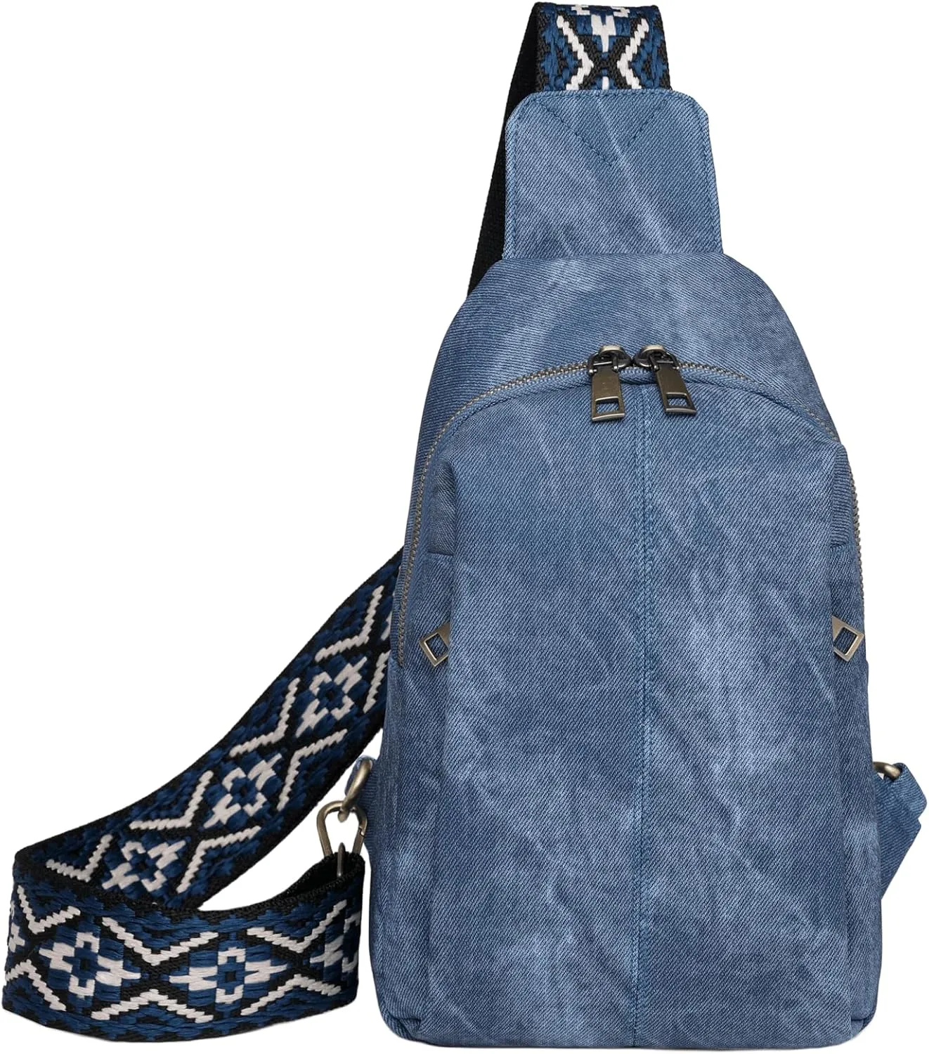 Trendy Sling Bag for Women Shoulder Cross body Bags Vegan Leather Chest Purse with Adjustable Strap