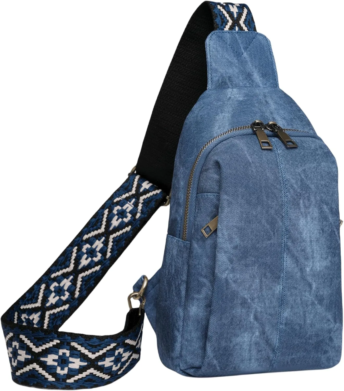 Trendy Sling Bag for Women Shoulder Cross body Bags Vegan Leather Chest Purse with Adjustable Strap