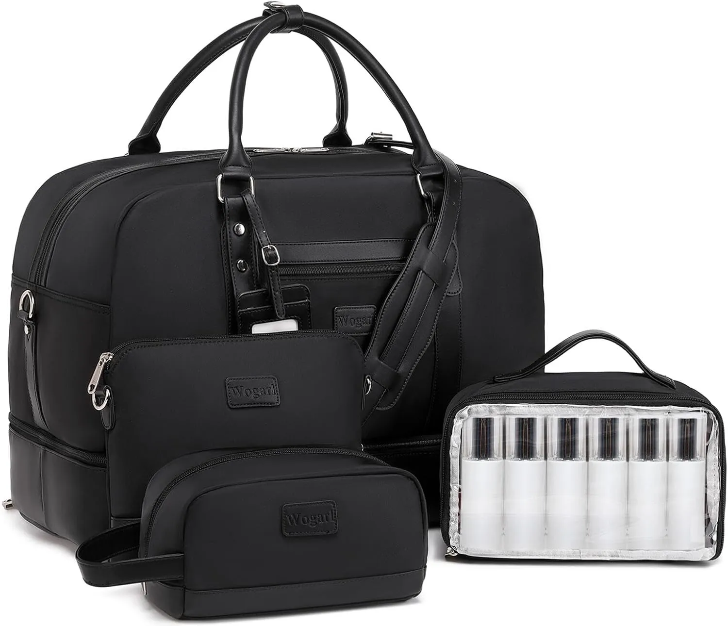 Wogarl Weekender Bags for Women Large Overnight Bag Weekend Travel Duffel Bag Carry on Shoulder with Shoe Compartment Toiletry Bag for Travel Business Gym