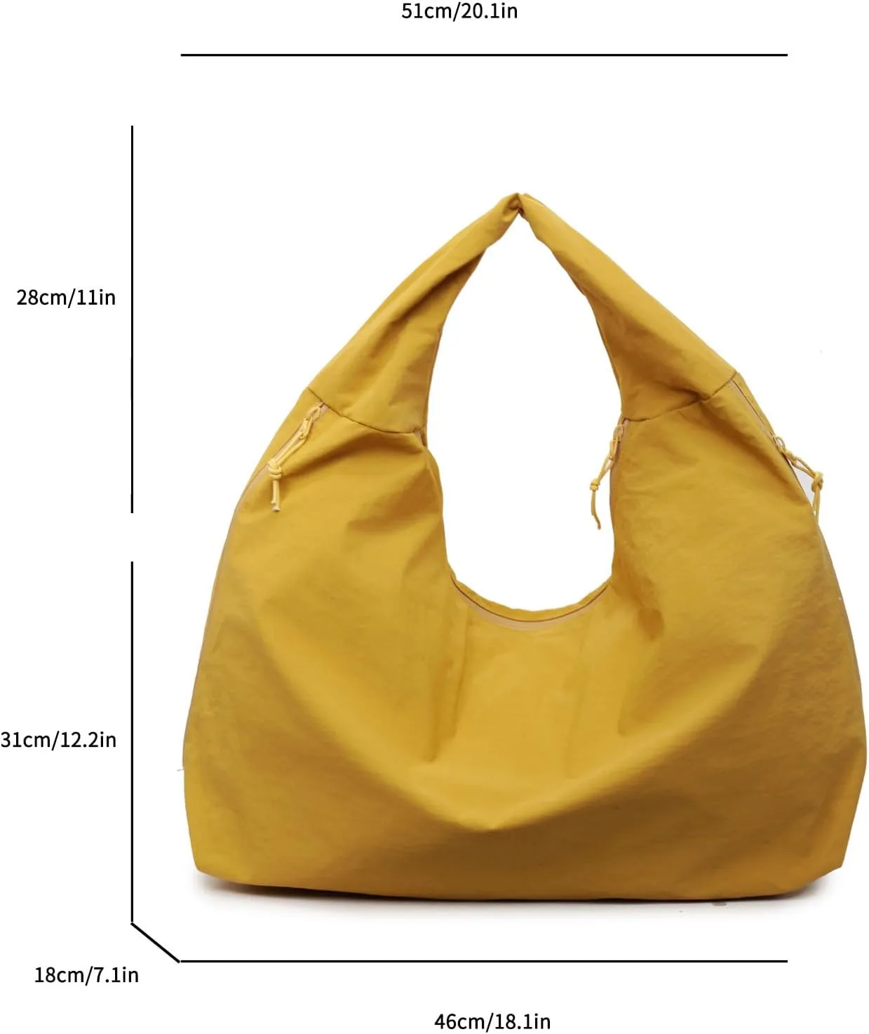 Women Solid Color Slouchy Tote Bag Large Capacity Shoulder Purse Versatile Underarm Bag Hobo Bag Travel Vacation